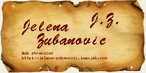 Jelena Zubanović vizit kartica